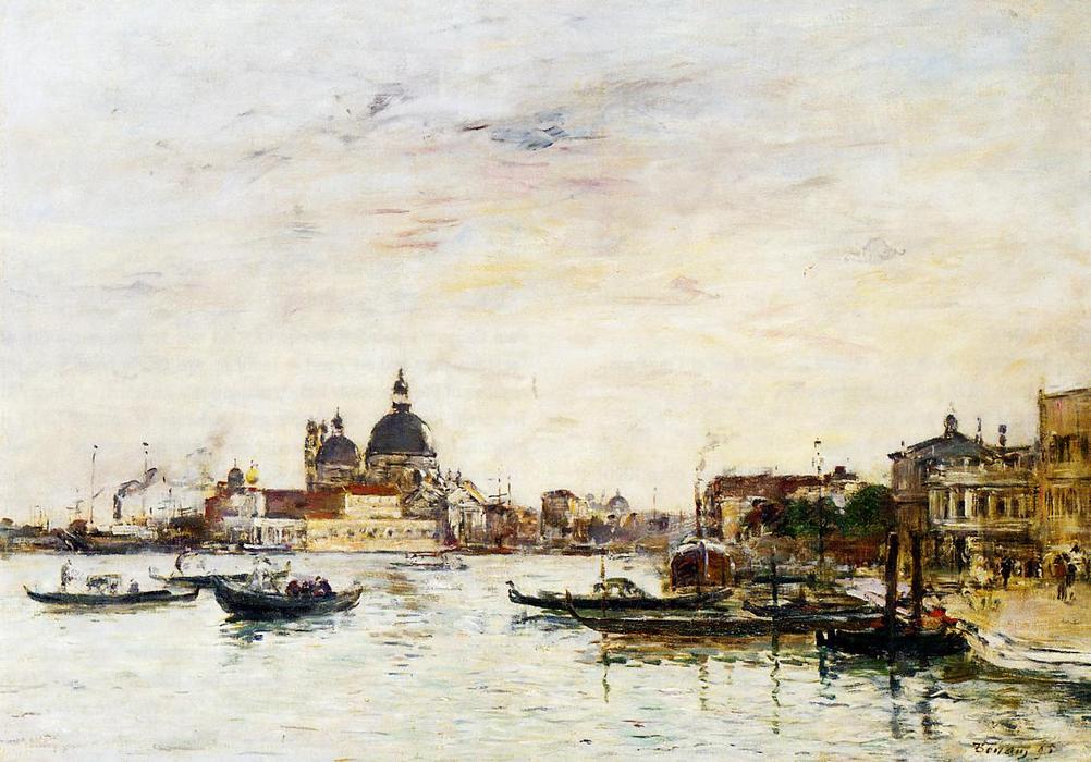 Venice, The Mole At The Entrance Of The Grand Canal And The Salute — Eugène Louis Boudin