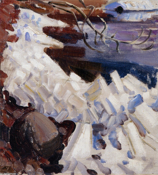 Ice Breaking On The Shores Of Kalela — Akseli Gallen-kallela
