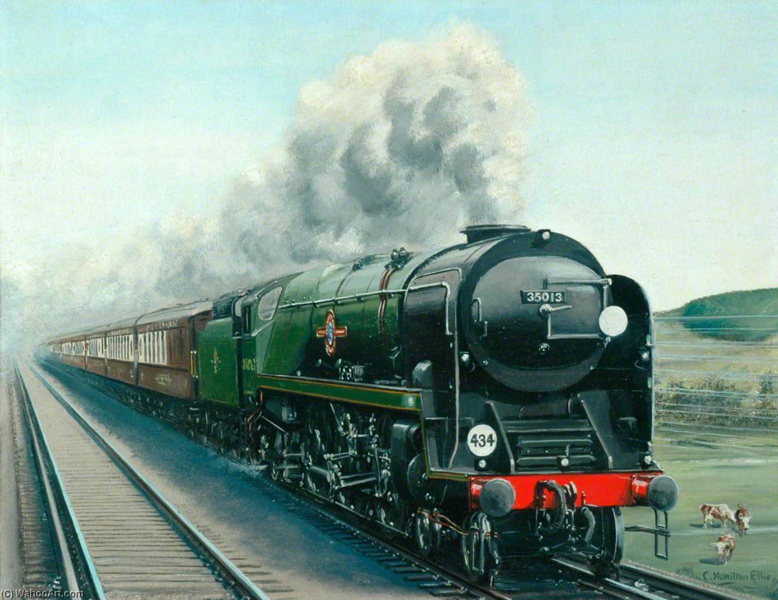 The 'bournemouth Belle' Hauled By 4–6–2 Locomotive No.35013 'blue Funnel Line' — Cuthbert Hamilton Ellis