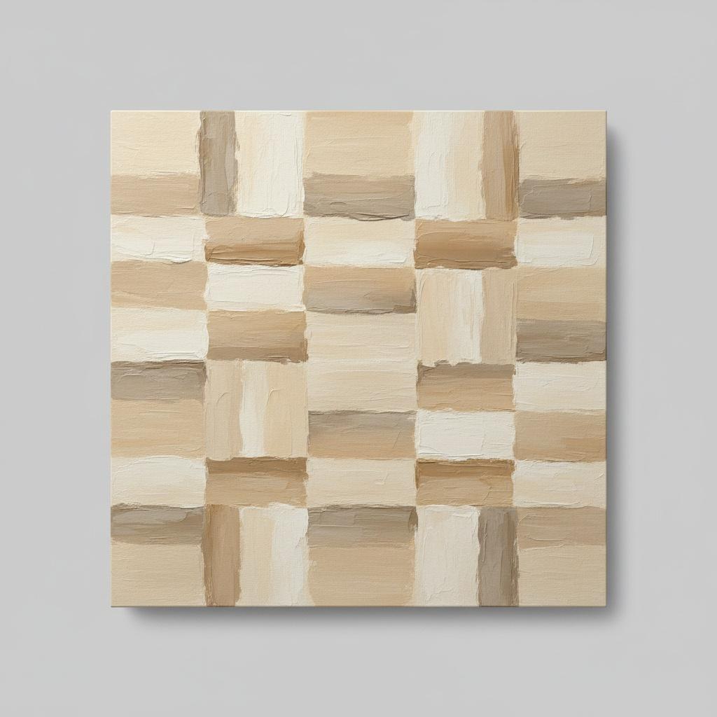 Monolithic Echoes In Sand And Cream: A Meditative Study Of Textured Earth Tones — Laurent Roche
