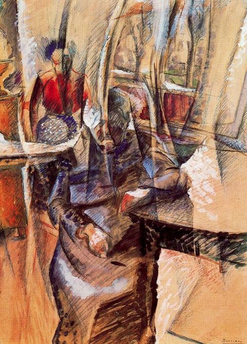 Interior With Two Female Figures — Умберто Боћони