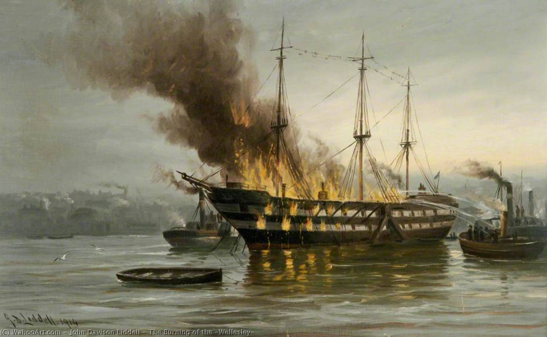 The Burning Of The 'wellesley' — John Davison Liddell