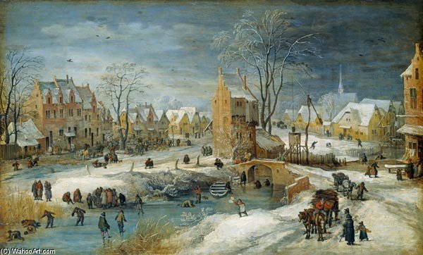Village In Winter — Joos De Momper The Younger