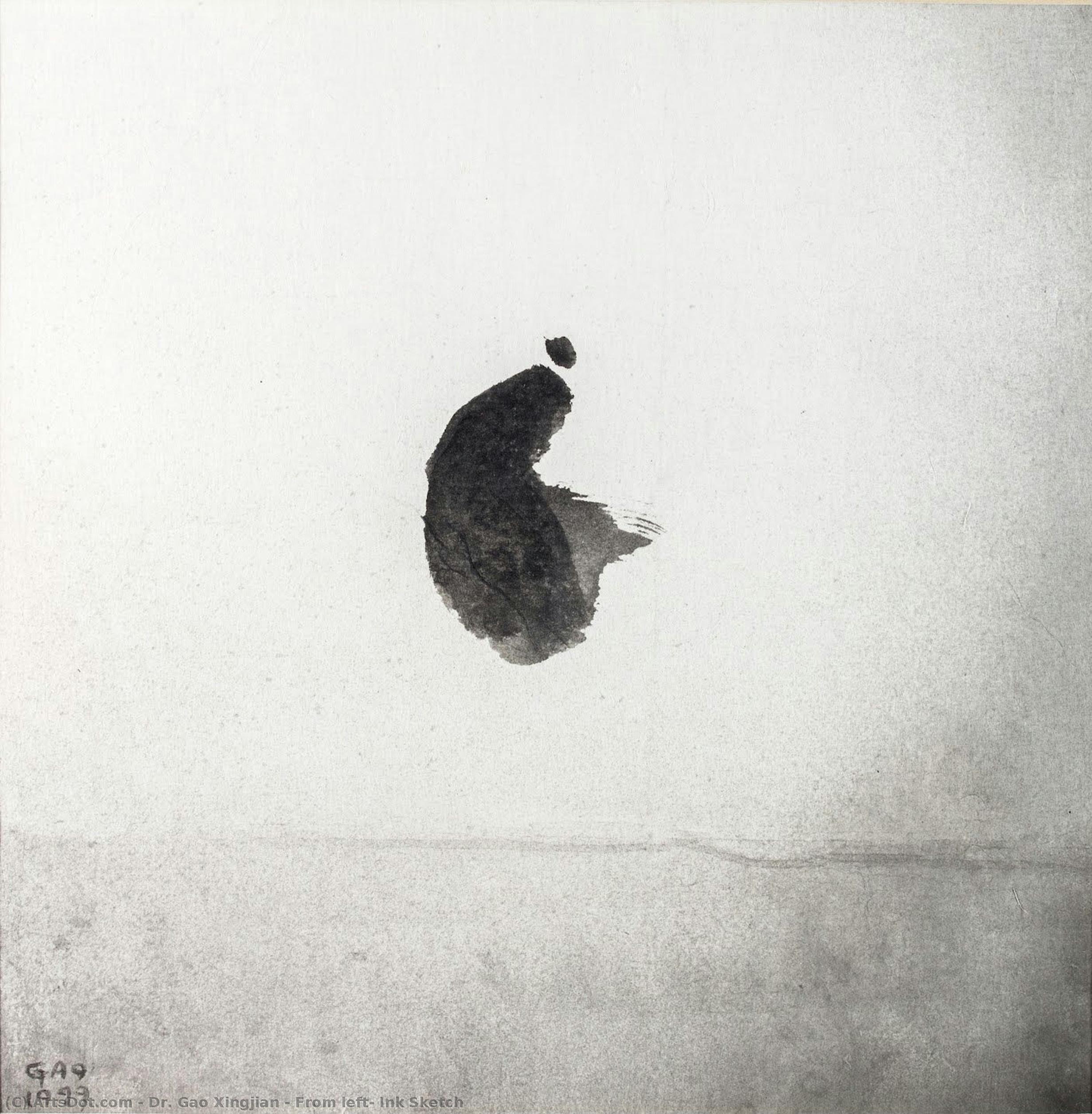 From Left: Ink Sketch — Dr. Gao Xingjian
