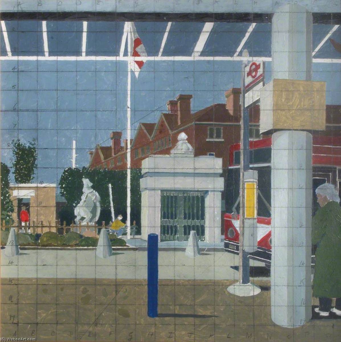 Treatment In Minors, Departure From Main Entrance, 2003 (a Set Of 7 Progress Paintings, Panel 4 Of 7) — Stephen Chaplin