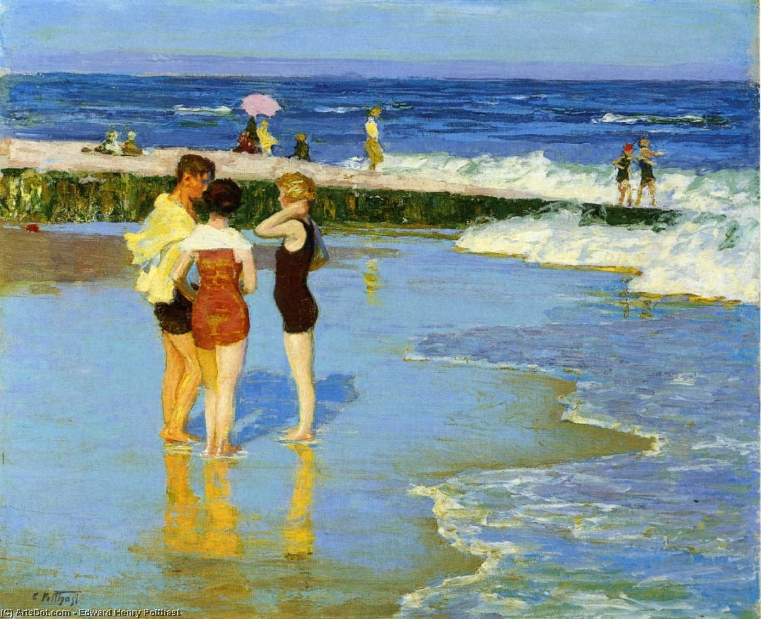 At Rockaway Beach — Edward Henry Potthast