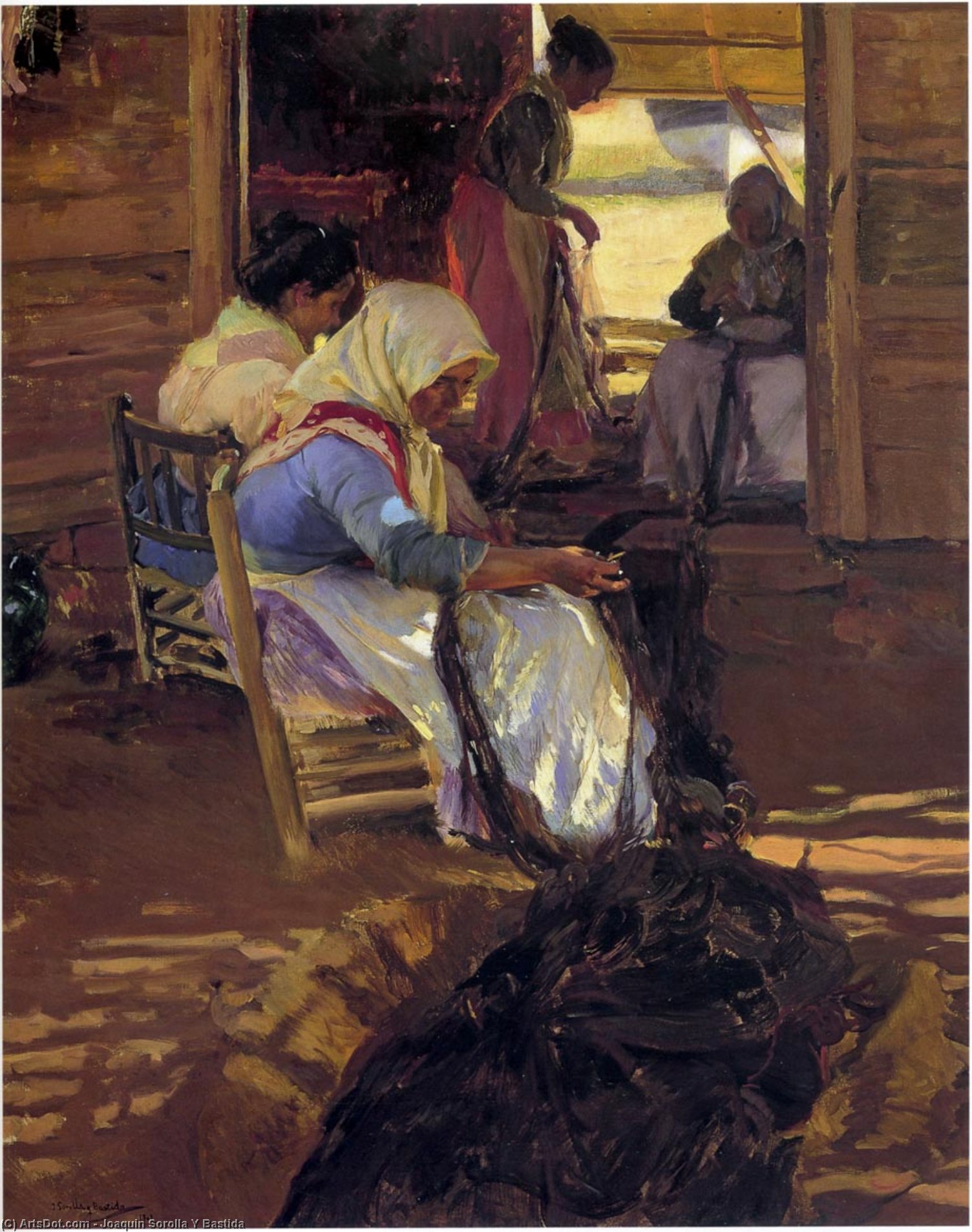 Mending Nets — Joaquin Sorolla