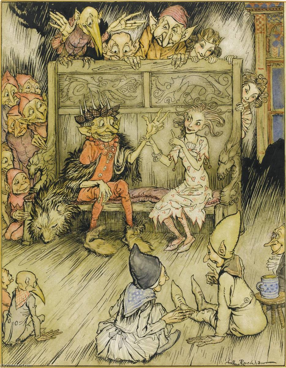 She Took Him By The Wrist, And He Laughed 'til He Clucked — Arthur Rackham