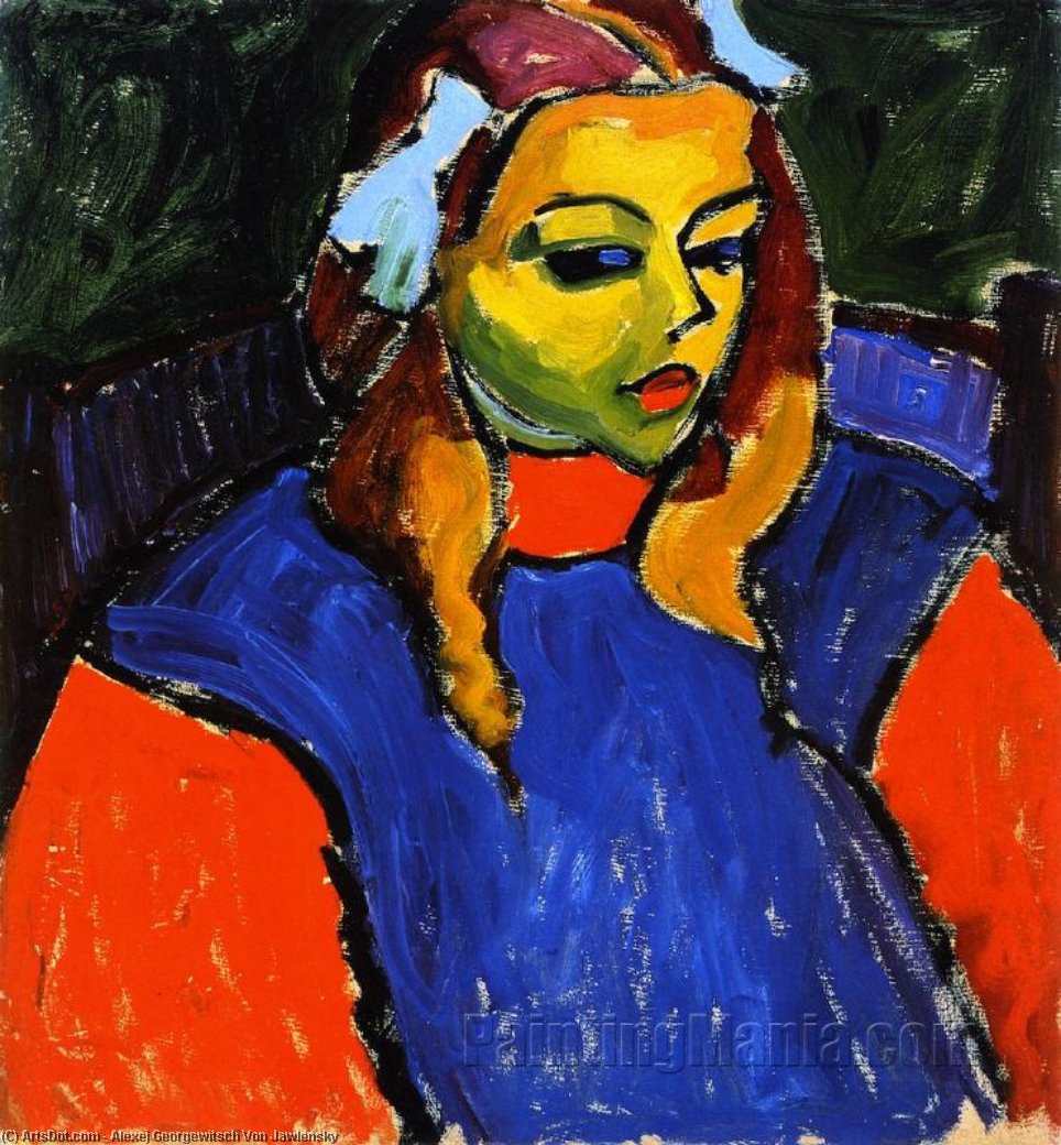 Das Mädchen Mit Grünem Gesicht — Alexej Von Jawlensky