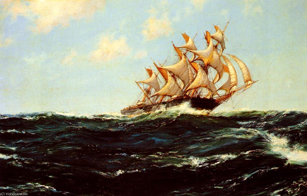 Clipper Days - The Glorious Lightning — Montague Dawson