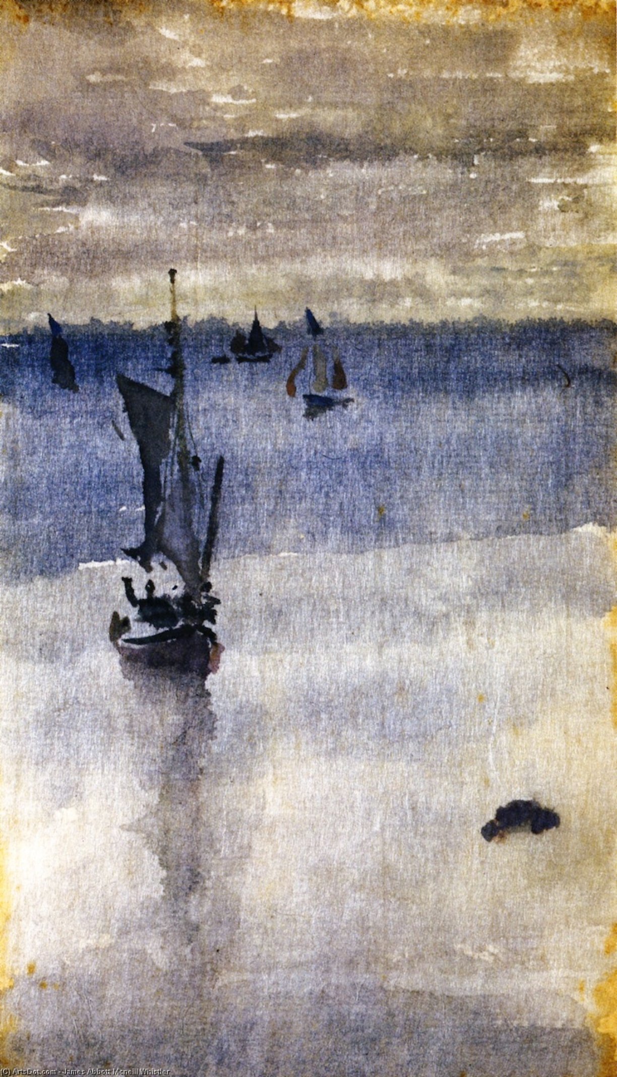 Segelboote Im Blauen Wasser — James Abbott Mcneill Whistler