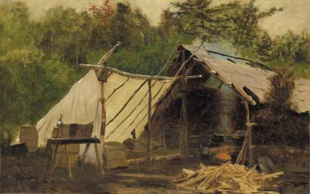 Camp In The Maine Wood — John George Brown