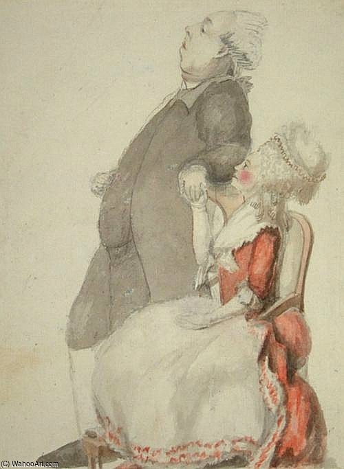 Caricature Of Gentleman And Seated Lady — Sir Nathaniel Dance Holland