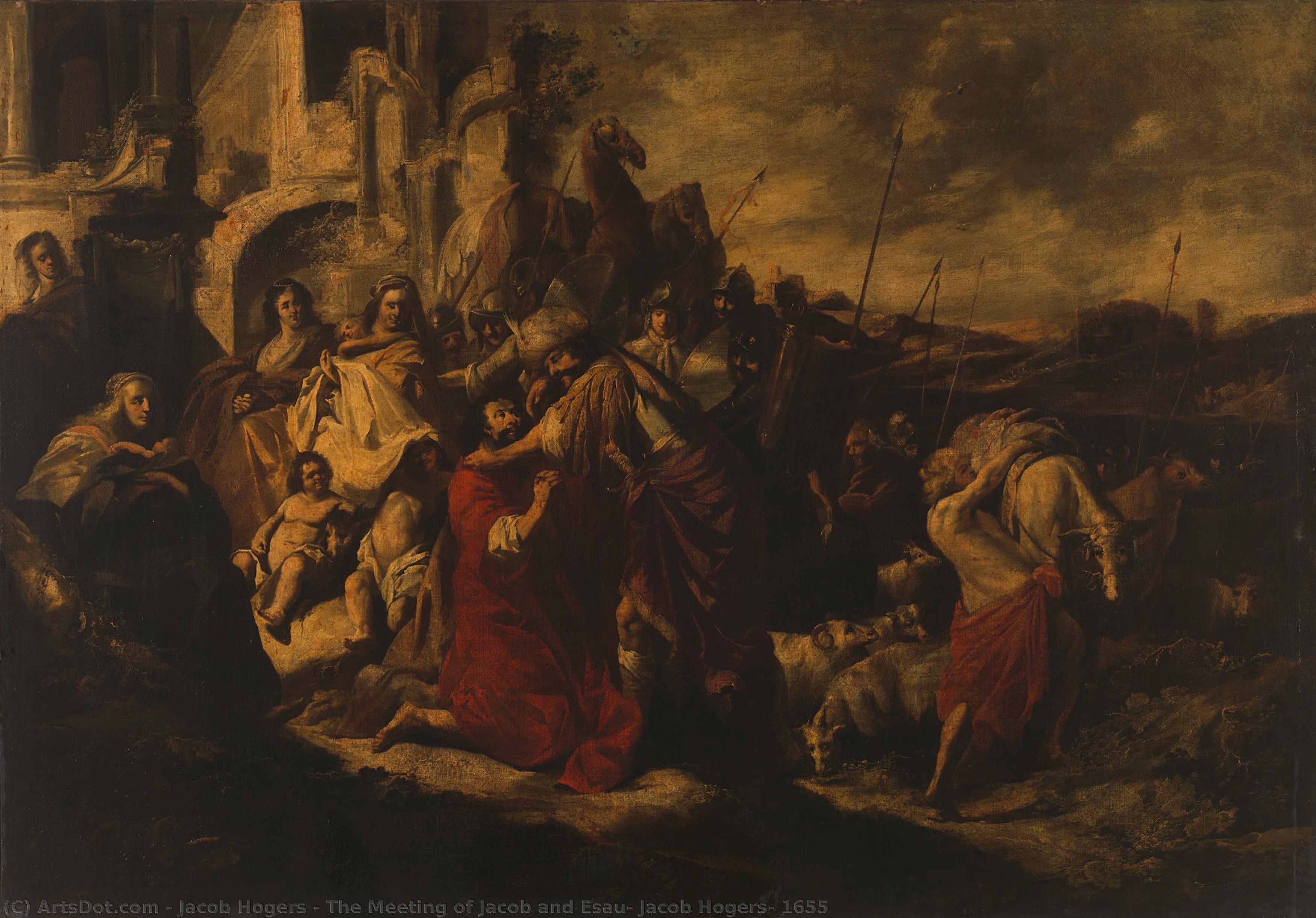 The Meeting Of Jacob And Esau, Jacob Hogers, 1655 — Jacob Hogers