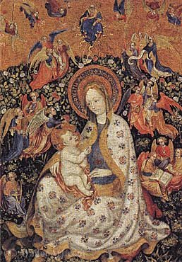 The Virgin And Child With Angels In A Garden With A Rose Hedge — Stefano Da Zevio