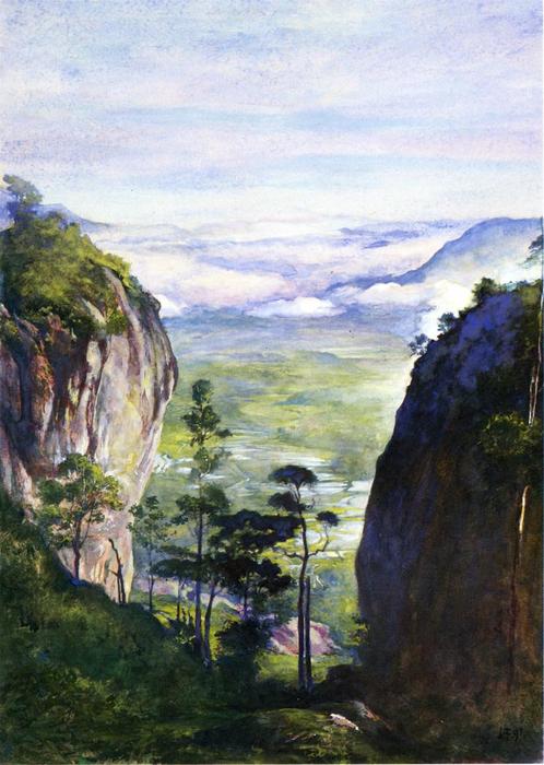 View In Ceylon, Near Dambula, Looking Over Rice Fields — John La Farge