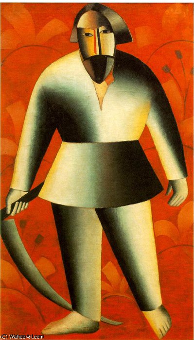 Reaper On Red Background Fine Arts Museum, — Kazimir Malevich