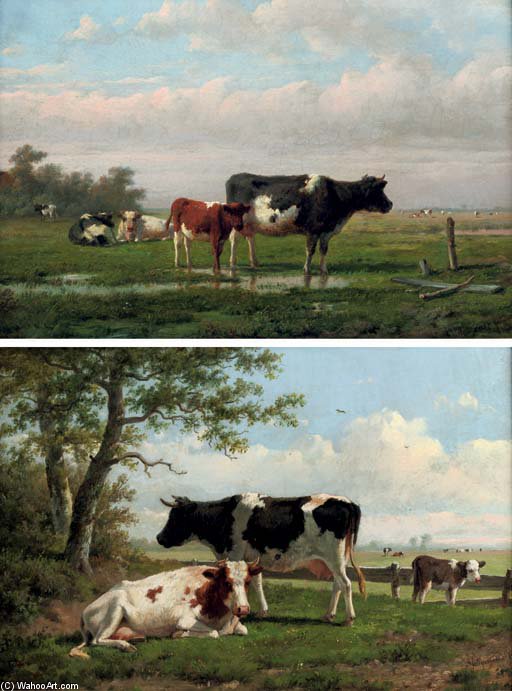 Cattle In A Pasture — Anthonie Jacobus Van Wijngaerdt