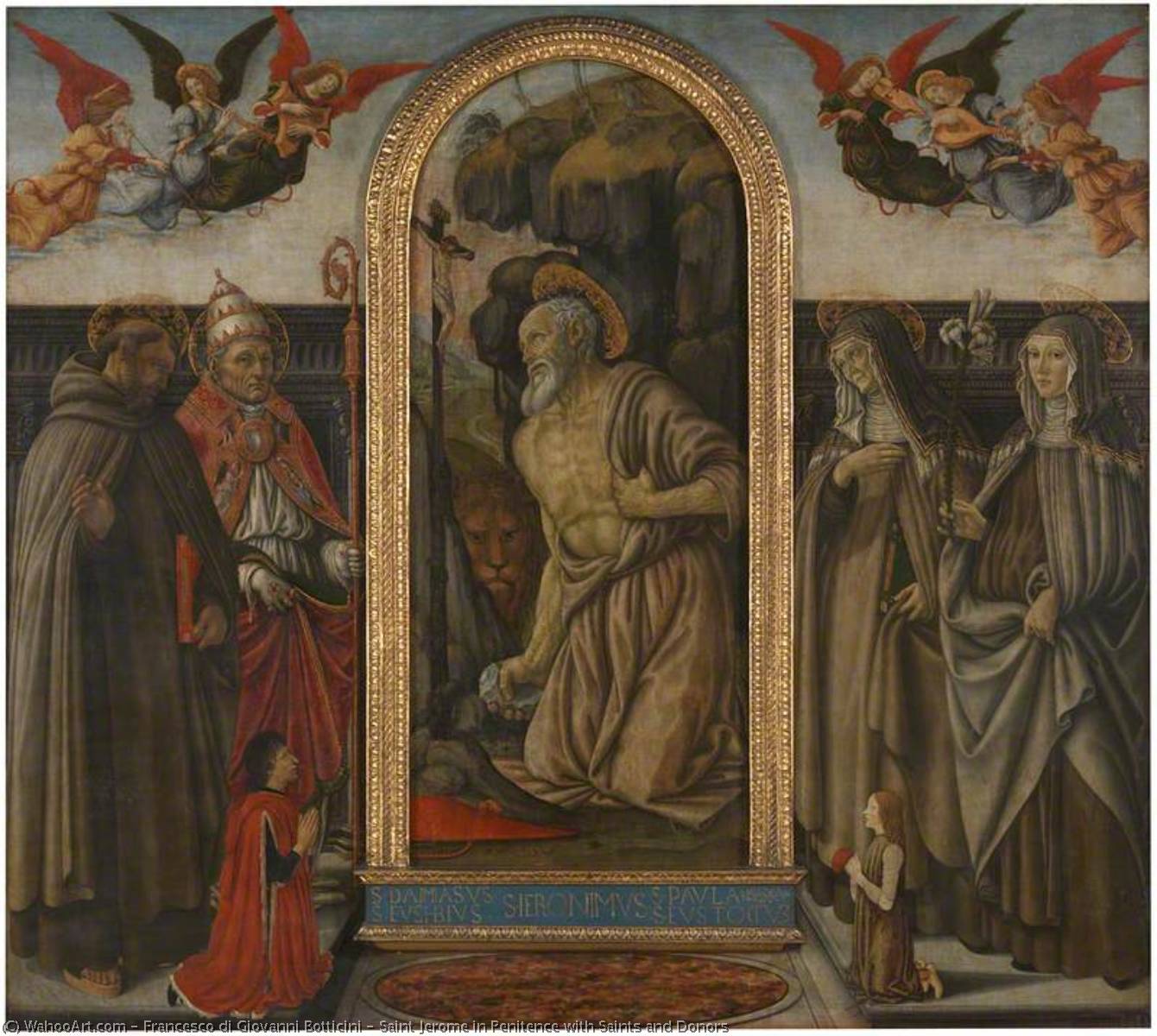 Saint Jerome In Penitence With Saints And Donors — Francesco Di Giovanni Botticini