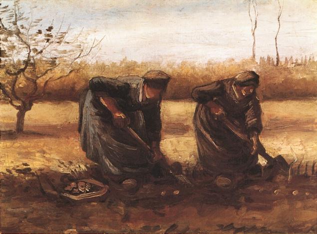 Two Peasant Women Digging Potatoes — Vincent Willem Van Gogh