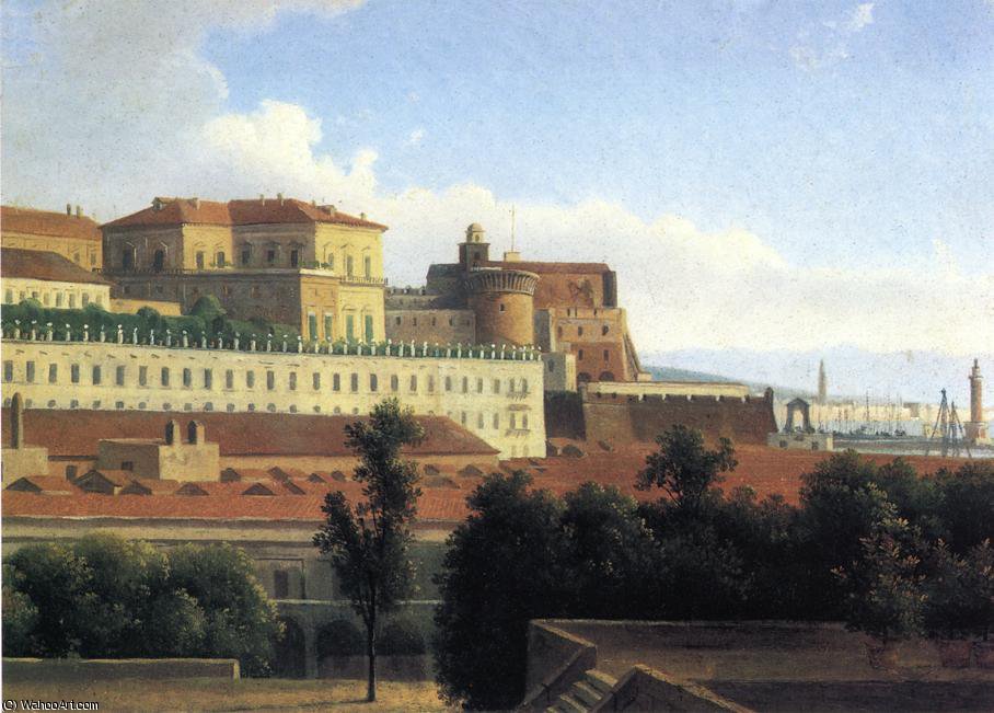 The Palazzo Reale And The Harbor - Naples — Alexandre-hyacinthe Dunouy