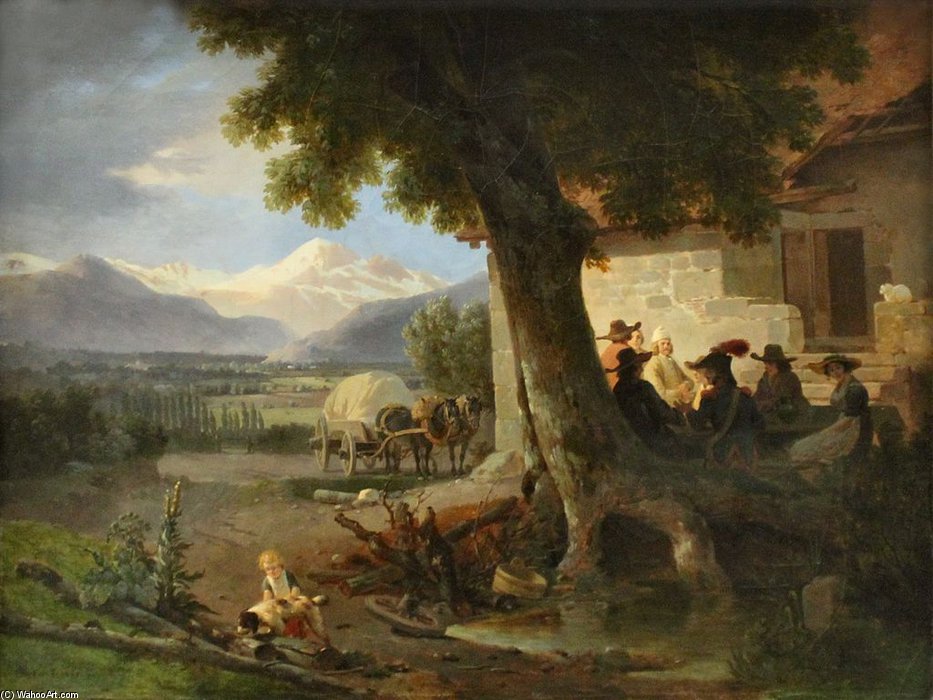 Vue Des Environs De Geneve Avec, Au Fond, Le Mont Blanc — Adam Wolfgang Töpffer