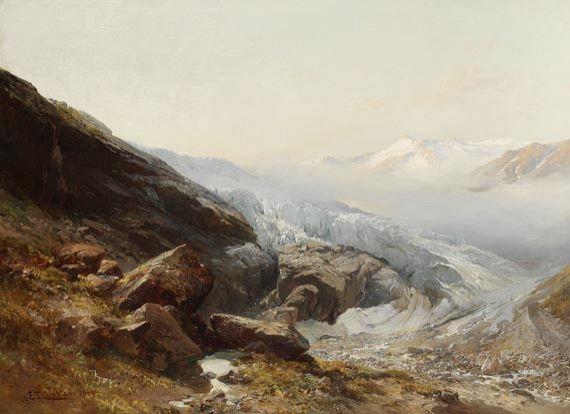 Deutsch Gletscherpasterze Des Großglockners Im Morgenlicht — Edward Theodore Compton