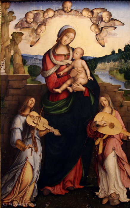 Virgin And Child With Angel Musicians — Bernardino Di Bosio Zaganelli