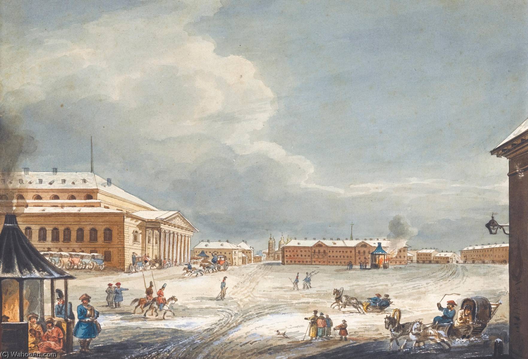 View Onto The Bolshoi Kamenny Theatre, St Petersburg — Karl Ivanovich Kollman
