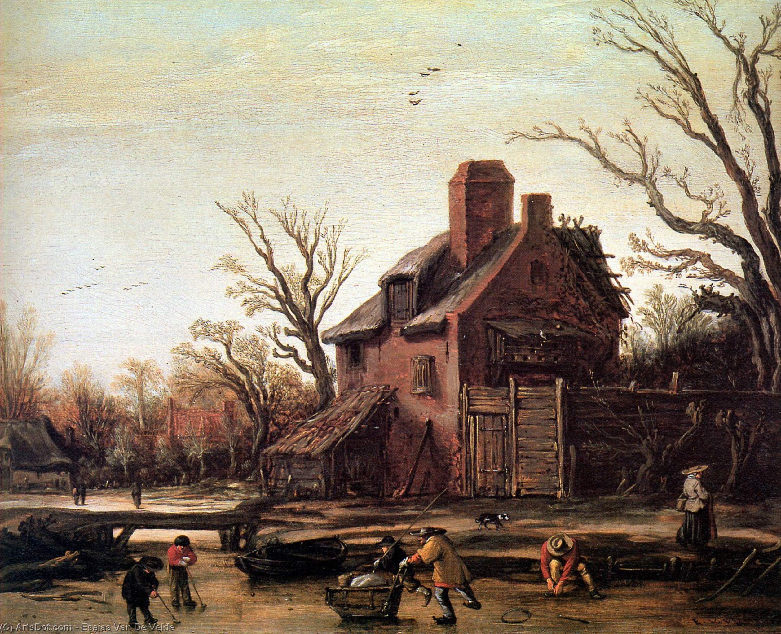 Winter Landscape With Farmhouse — Ezijas Van De Velde