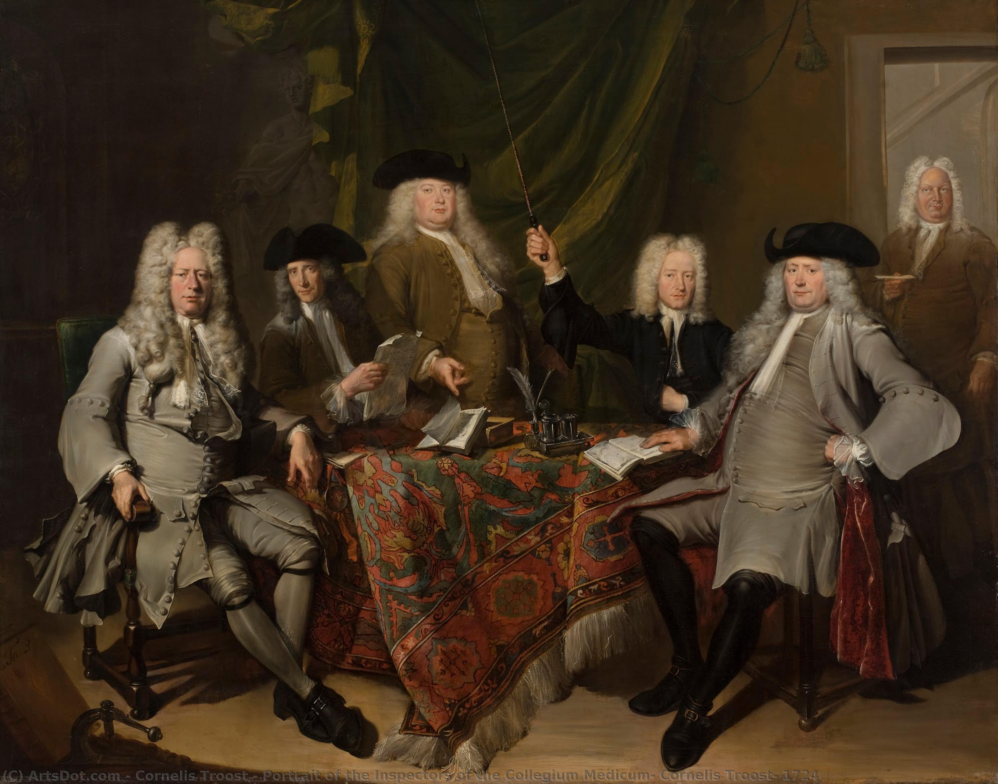 Portrait Of The Inspectors Of The Collegium Medicum, Cornelis Troost, 1724 — Корнелије Трост