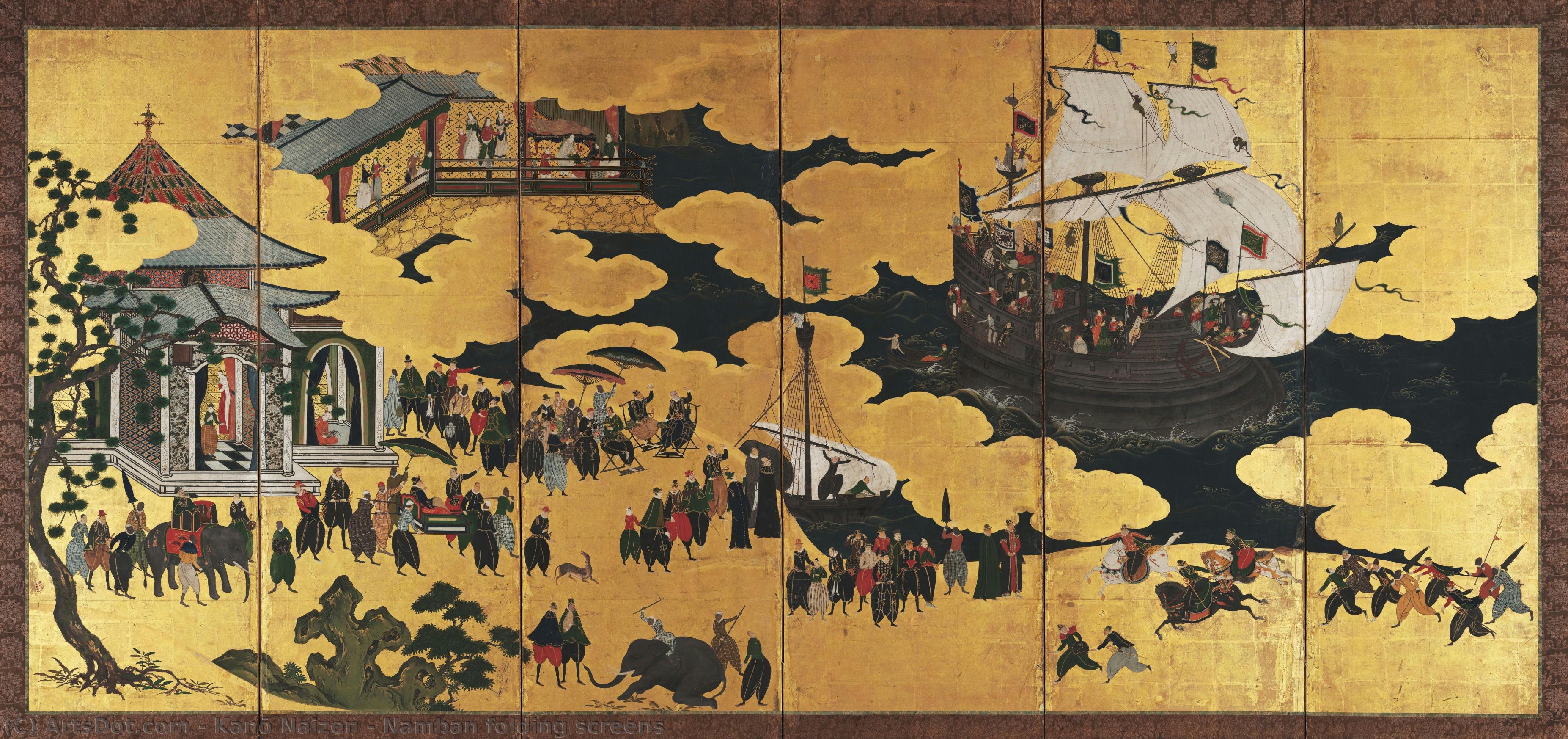 Namban Folding Screens — Kanō Naizen