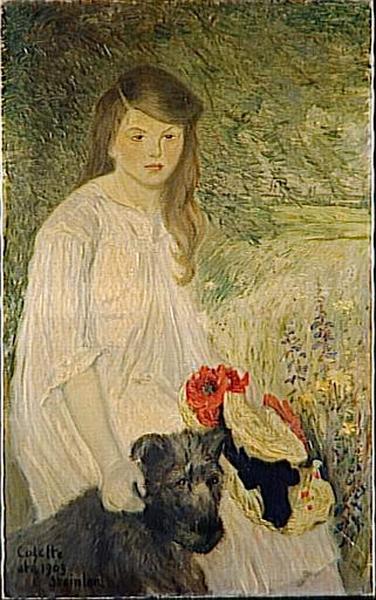 Colette Sur Un Fond De Jardin — Theophile Alexandre Steinlen