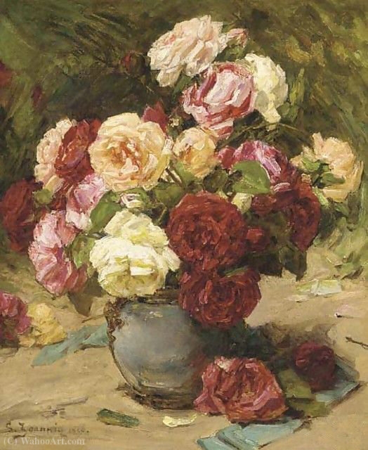 Summer Roses In A Vase — Georges Jeannin