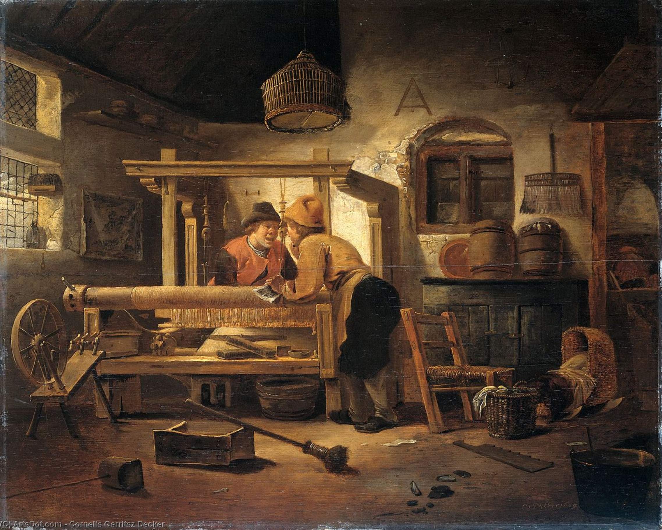 Weaver's Workshop — Cornelis Gerritsz Decker