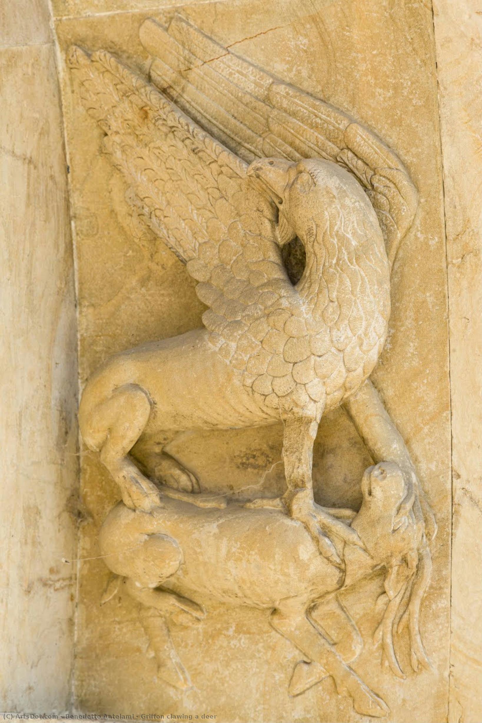 Griffon Clawing A Deer — Benedetto Antelami