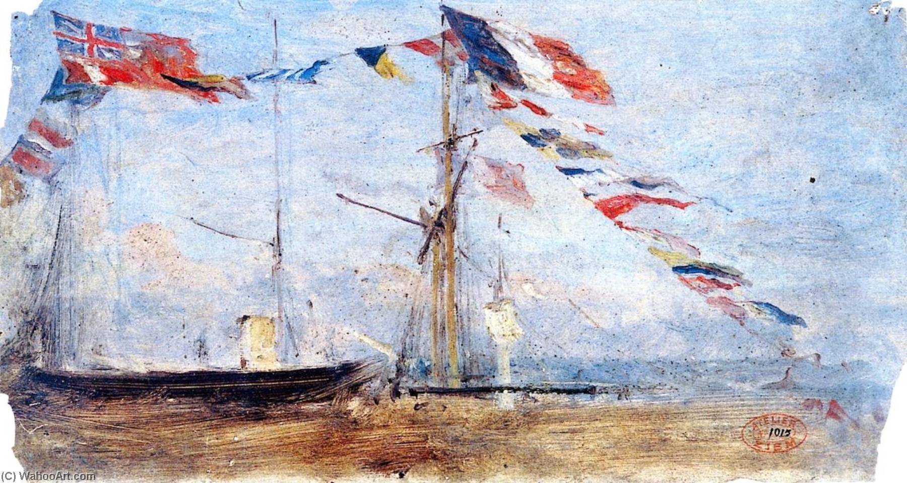 Marseille, Étude De Deapeaux — Felix Francois Georges Philbert Ziem