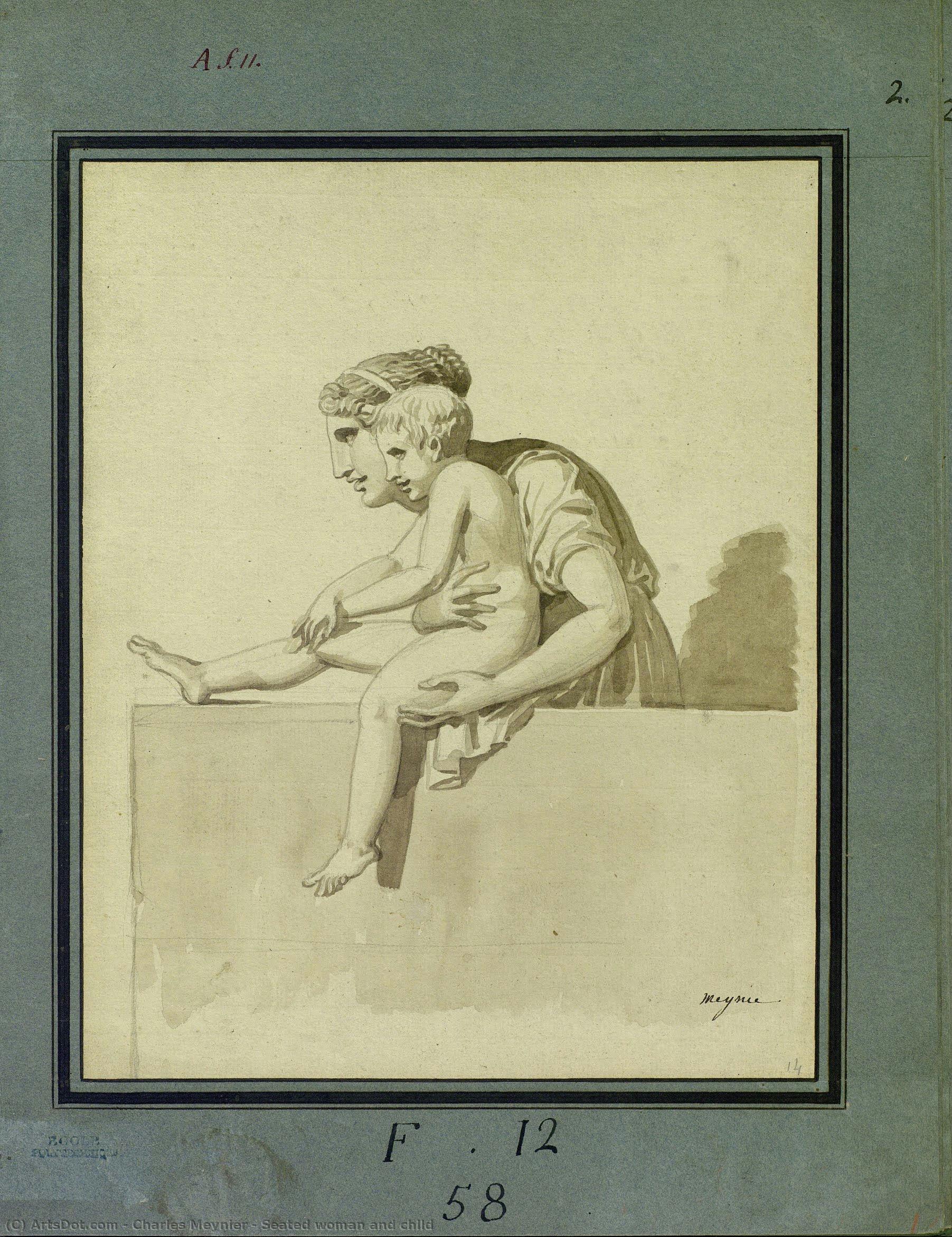 Seated Woman And Child — Charles Meynier