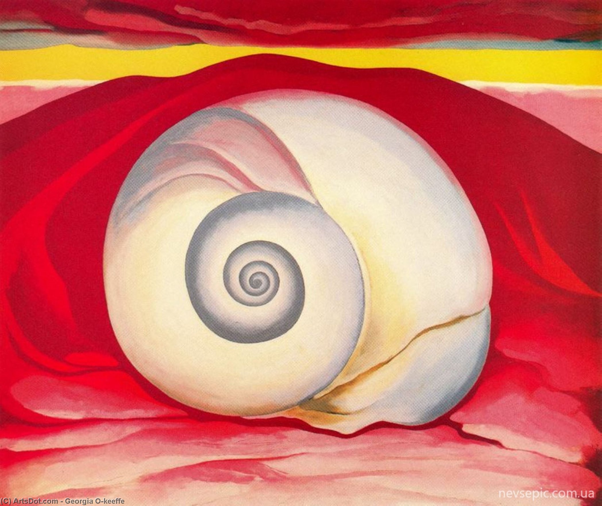 Red Hill And White Shell — Джорджия О’кифф