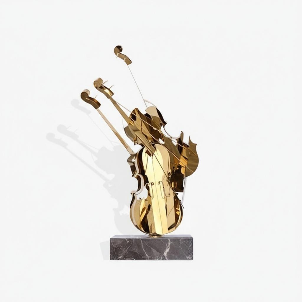 Elegant Iron Violin Sculpture - Modern Art Deco Decorative Wall Hanging Ornament Gift For Home Interior Decoration