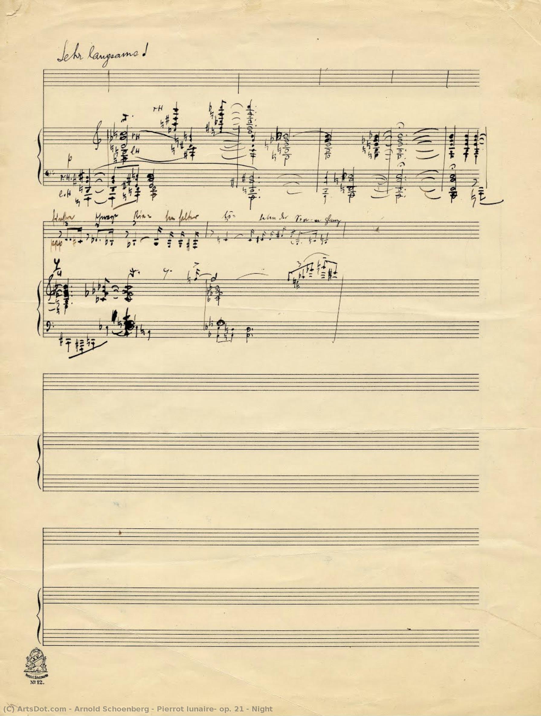 Pierrot Lunaire, Op. 21 - Noche — Arnold Schoenberg