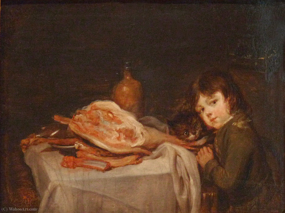 Child With Lamb — Michel Martin Drolling
