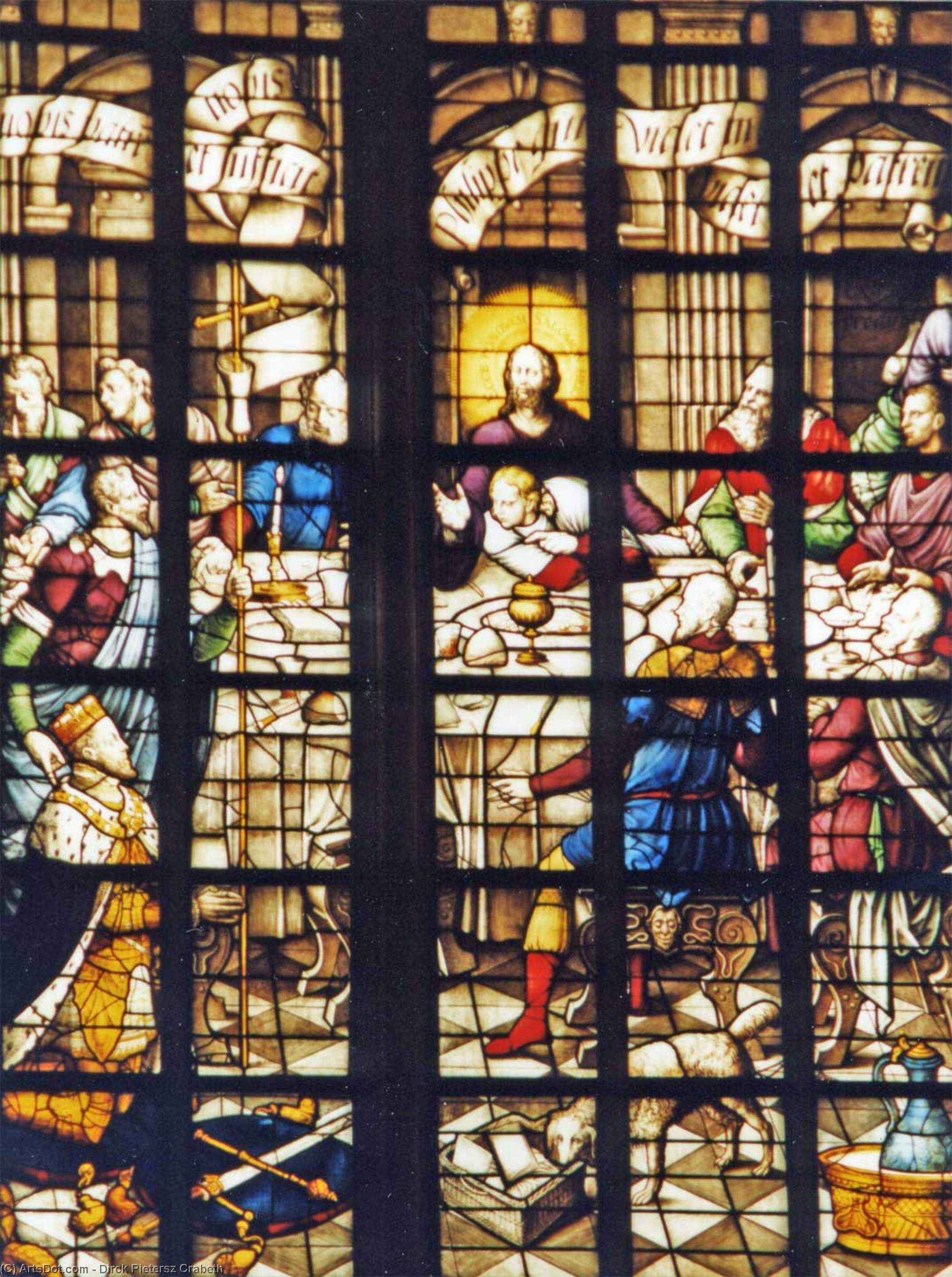 Fragment Glas 7 Van De St. Janskerk Te Gouda - Het Laatste Avondmaal — Dirck Pietersz Crabeth