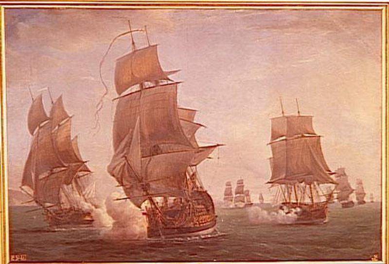 Combat Des Fregates La Junon Et La Gentille Contre Le Vaisseau Anglais L'ardent17 Aout 1779 — Pierre Julien Gilbert