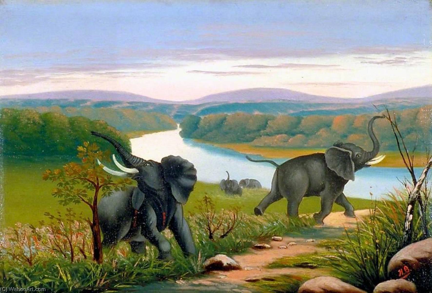 Elephant Shooting On The Kwanga River — Henry Bailey