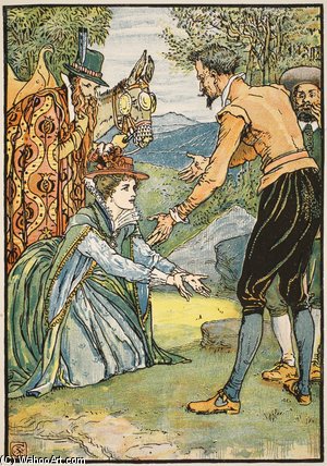 The Meeting Of Dorothea And Don Quixote — Walter Crane