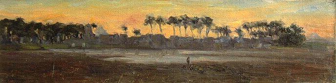Egypte 1881 Saqqarah Le Soir (titre Sur Le Cartel) — Joseph-félix Bouchor