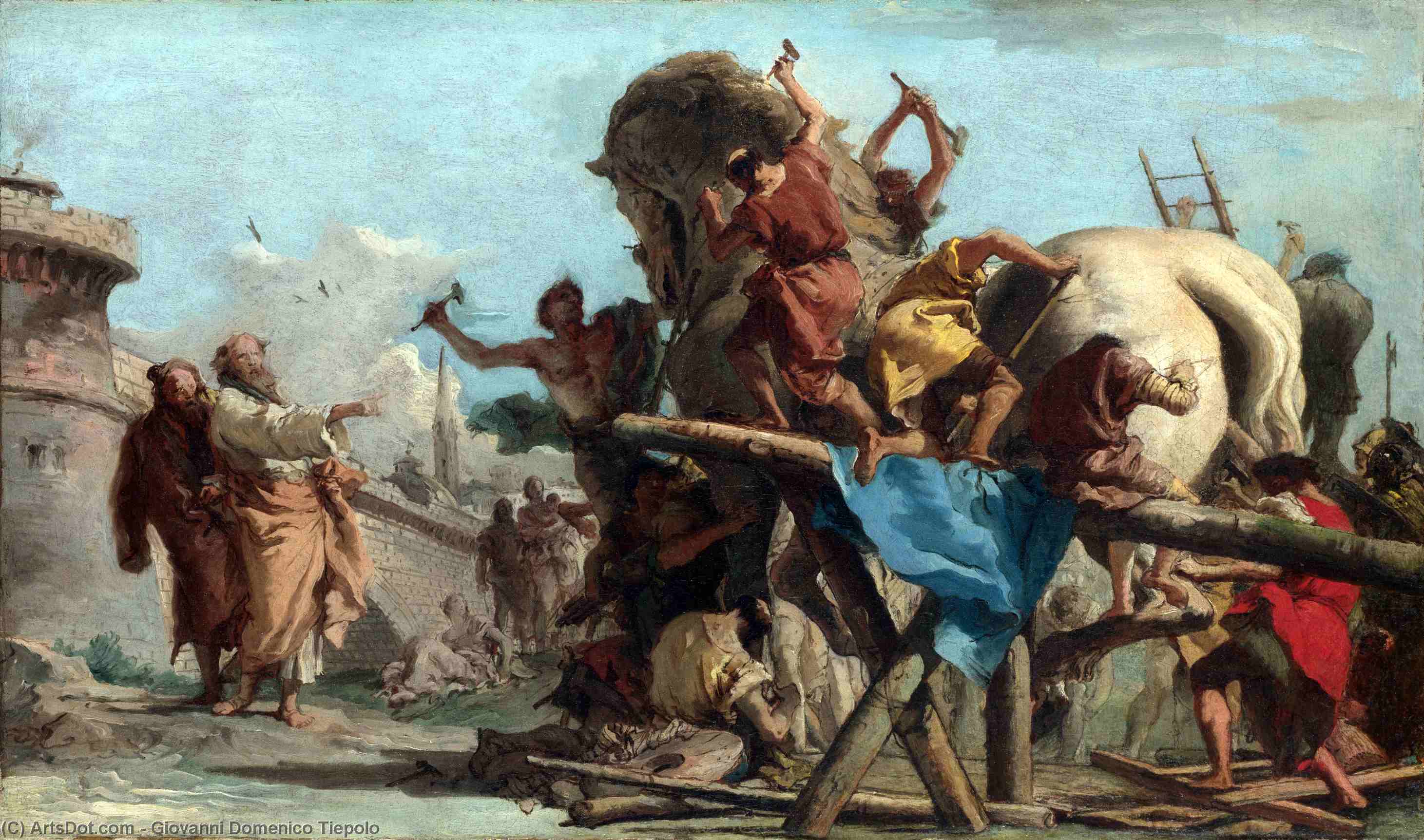 The Building Of The Trojan Horse — Giovanni Domenico Tiepolo