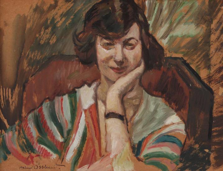 Mrs. Maria De Galarza Née Runquist, Portrait Sketch — Helmer Osslund