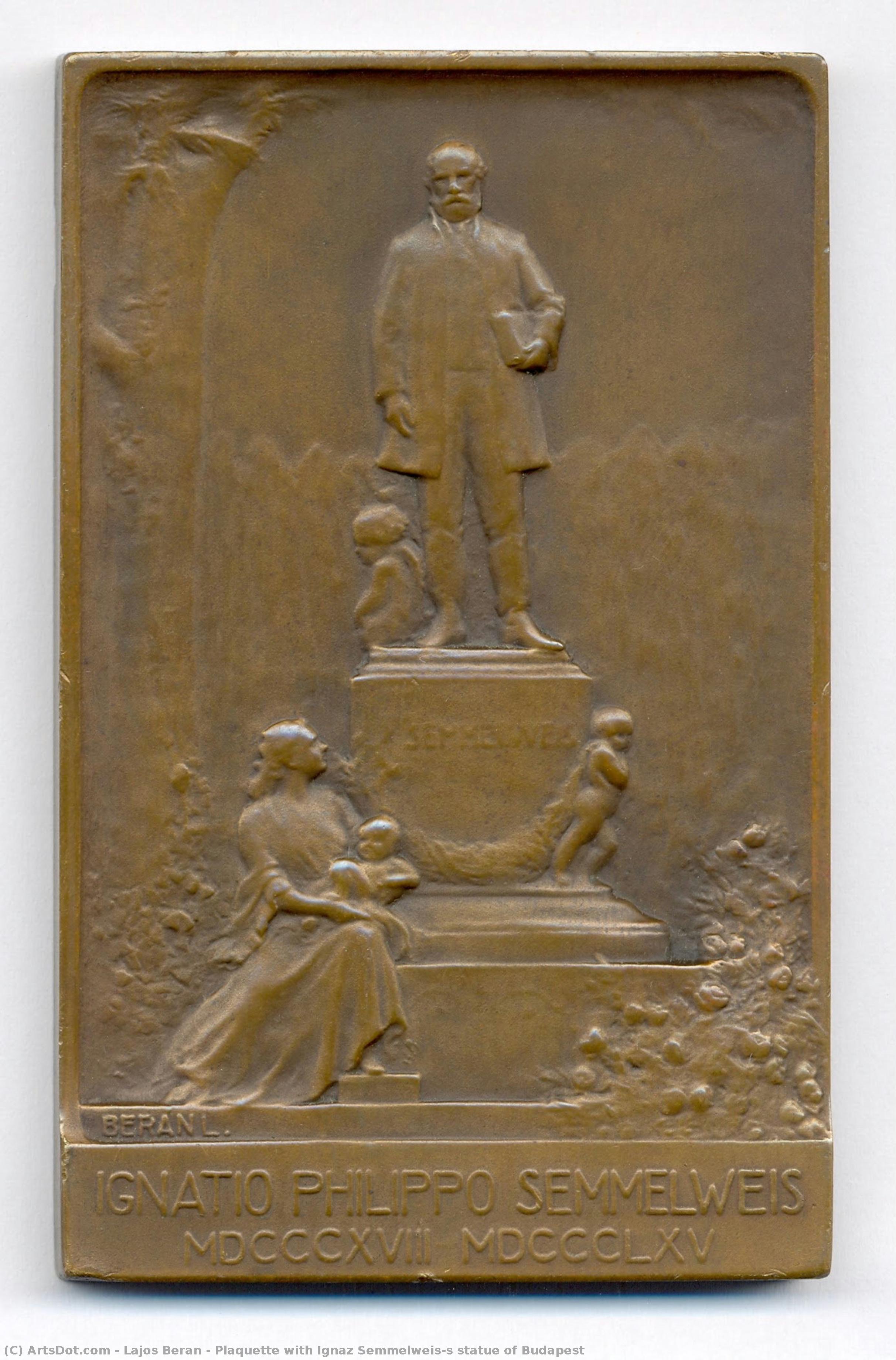 Plaquette With Ignaz Semmelweis’s Statue Of Budapest — Lajos Beran